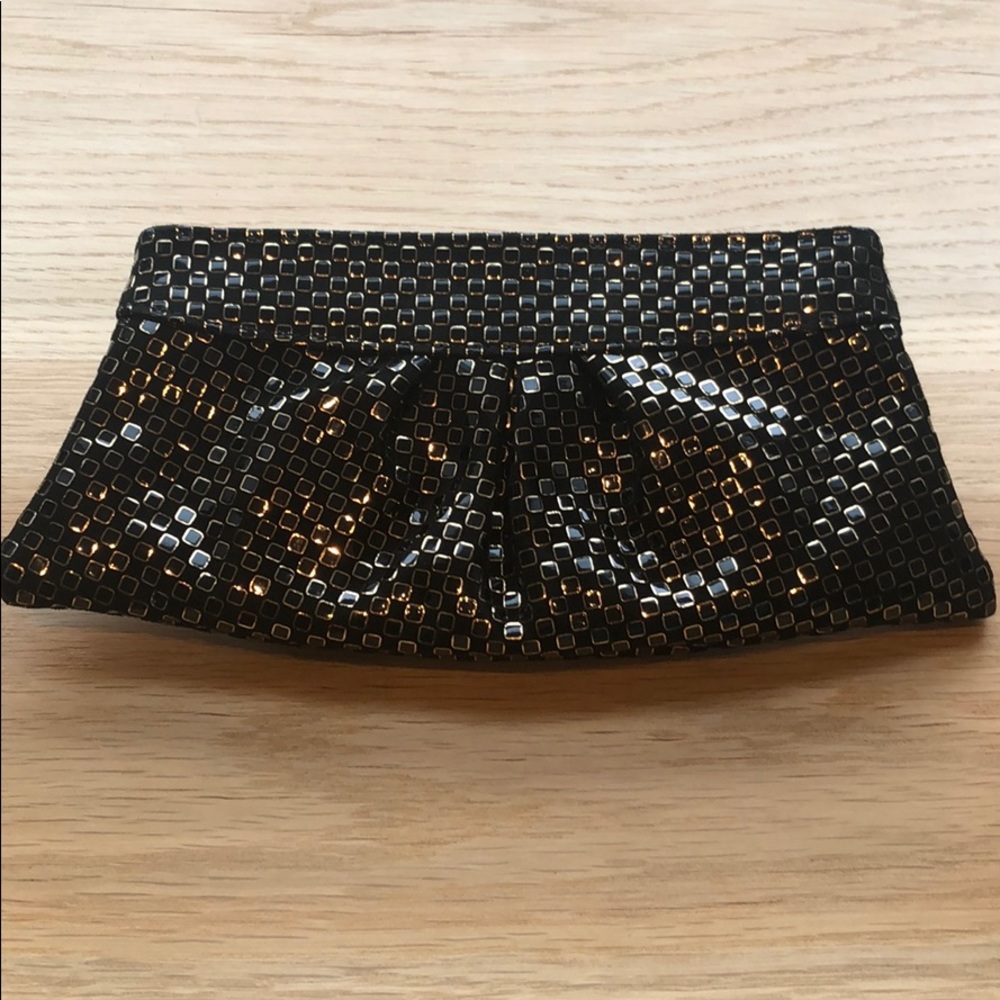 Lauren Merkin black/gold clutch